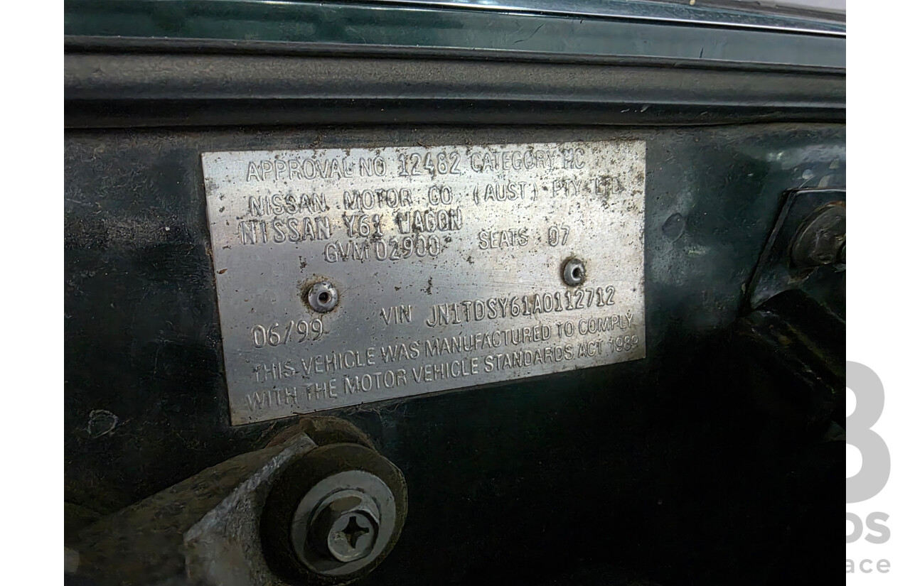 6/1999 Nissan Patrol ST (4x4) GU 4d Wagon Green 2.8L - 7 Seats