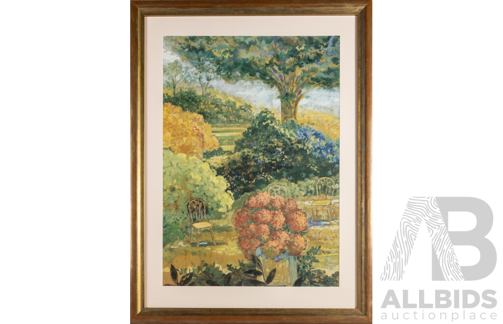 (Possibly) Isabelle De Borchgrave (20th Century, Belgian, 1946-2024), Empty Garden, Contemporary Quality Reproduction Print After Original, 112 6x 85 cm (frame)