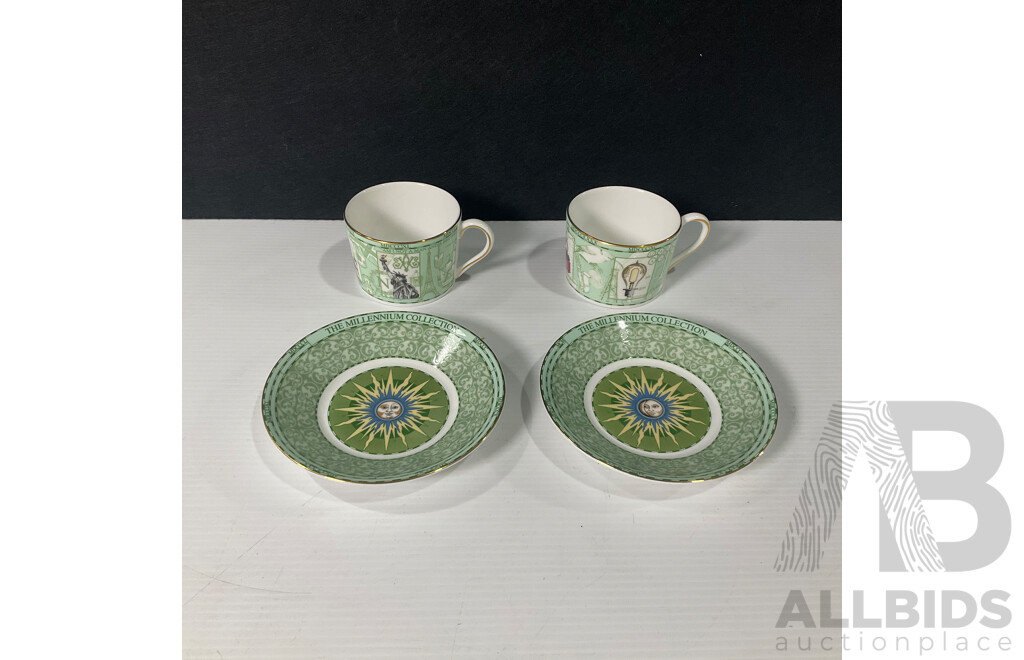 Pair of Wedgwood Millennium 1998 Cup and Saucer