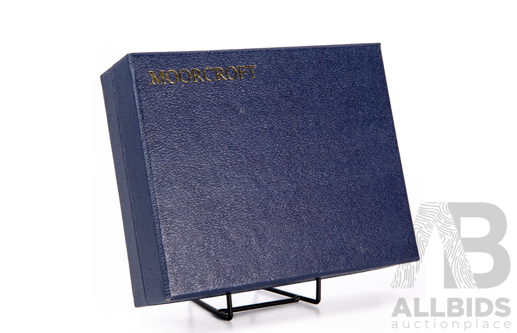 Collection Six Moorcroft Miniature Porcelain Hand Decorated Vases in Original Presentation Box