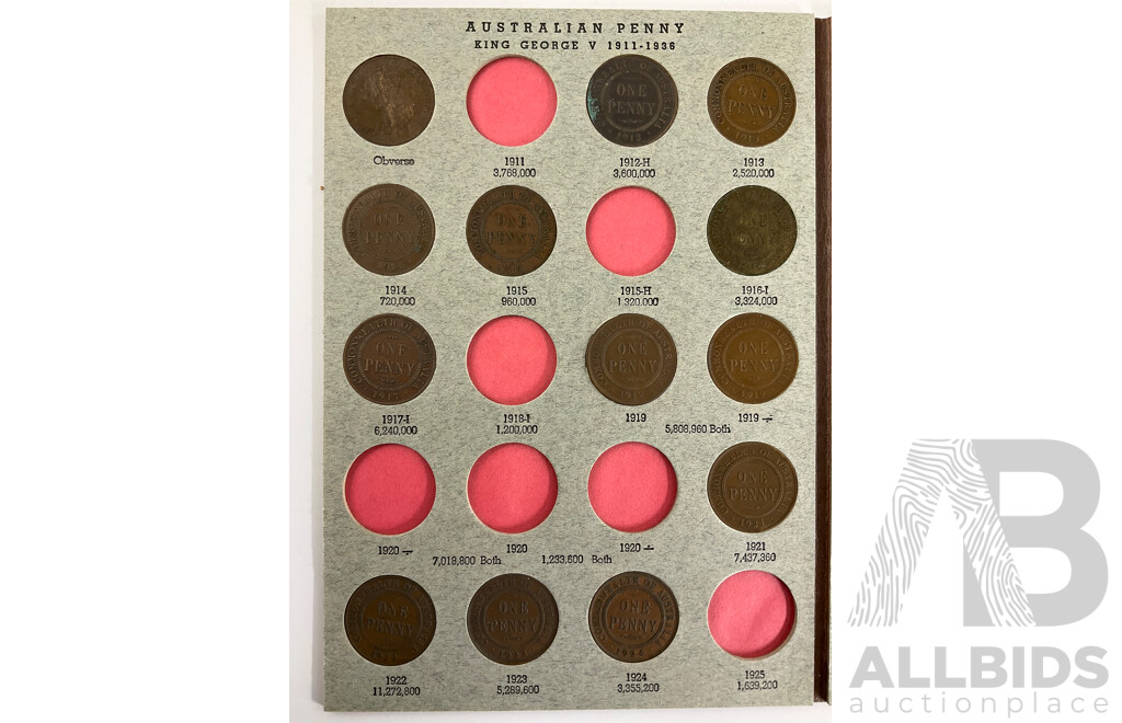 Australian Dansco Penny Album, Examples Spanning 1912 to 1964