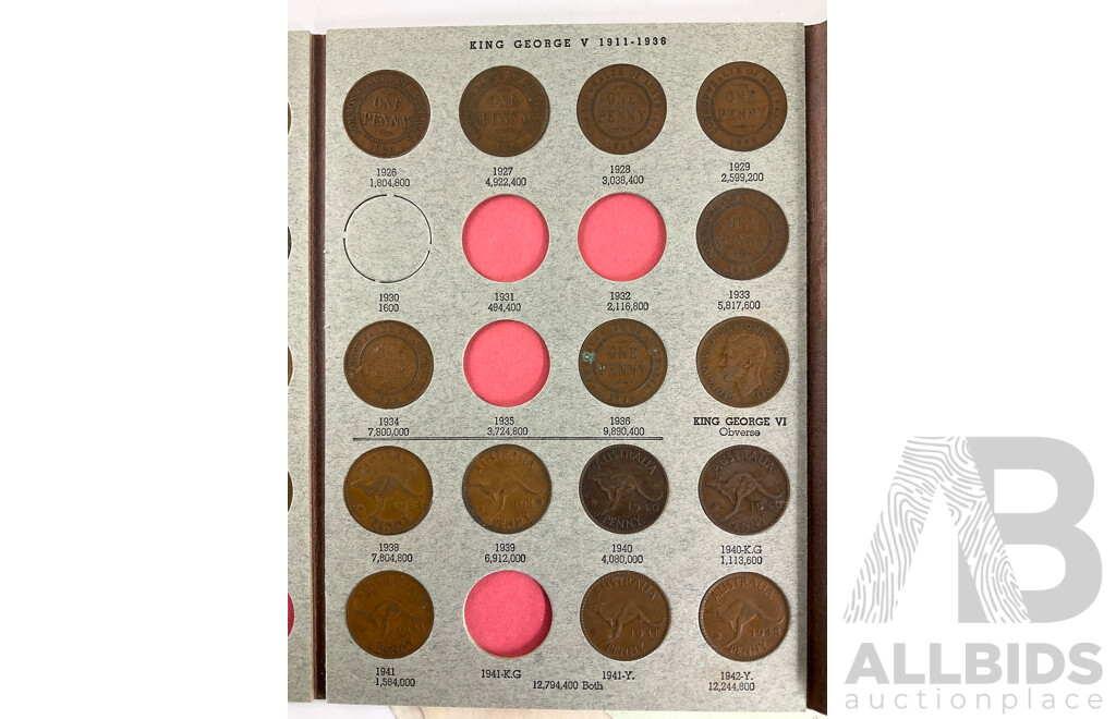 Australian Dansco Penny Album, Examples Spanning 1912 to 1964