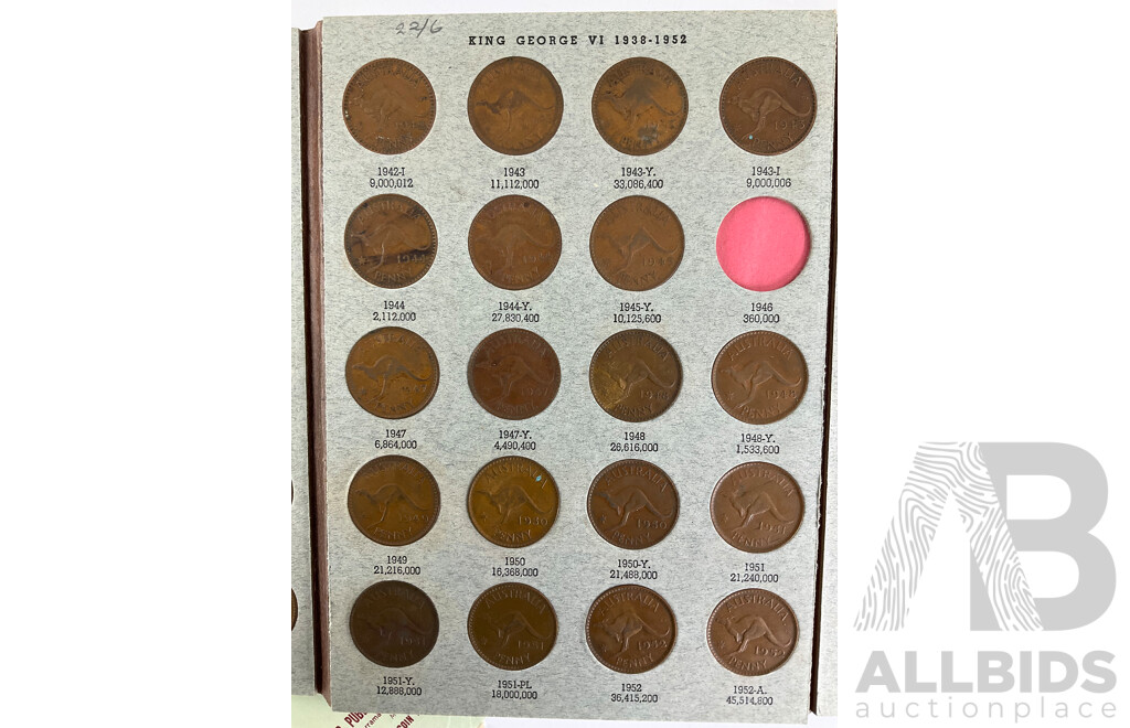 Australian Dansco Penny Album, Examples Spanning 1912 to 1964