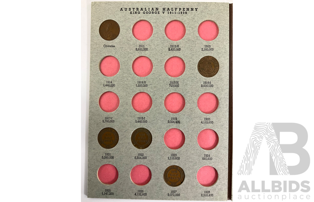 Australian Dansco Half Penny Album, Examples Spanning 1916 to 1964