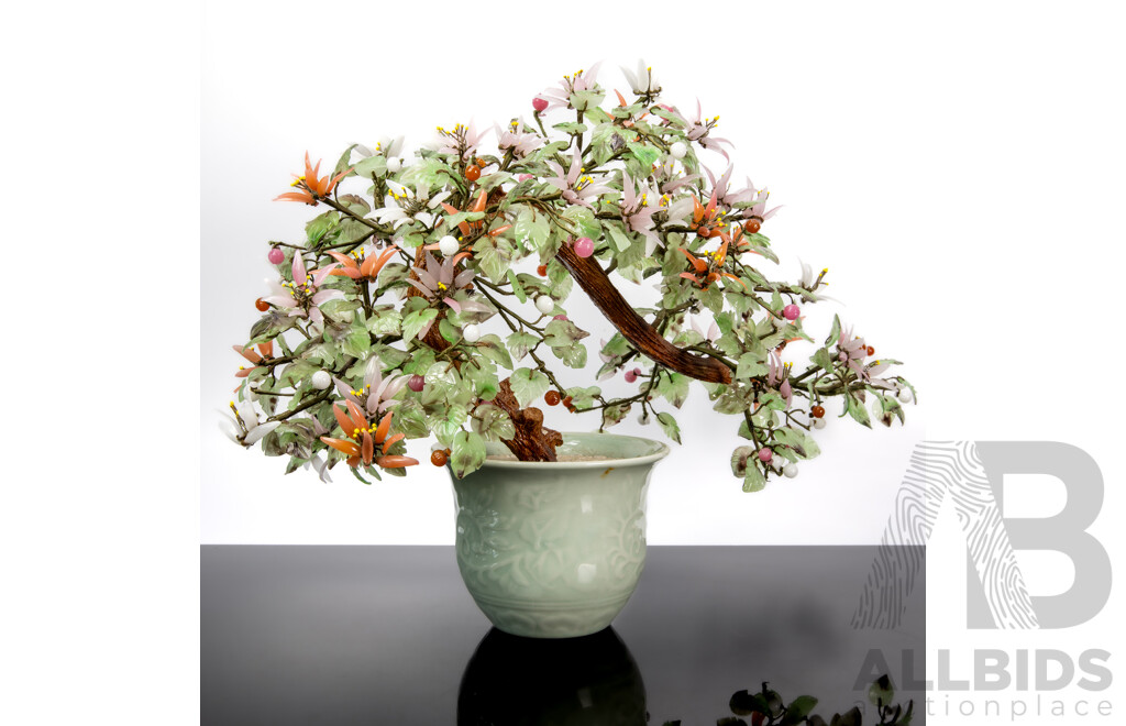 Vintage Chinese Jade Bonsai Tree