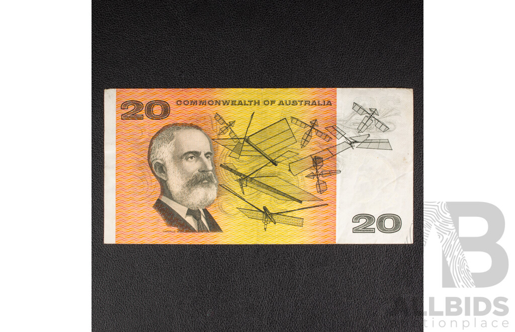 Australian 1968 Twenty Dollar Note, R403 Phillips/Randall XEB 105457