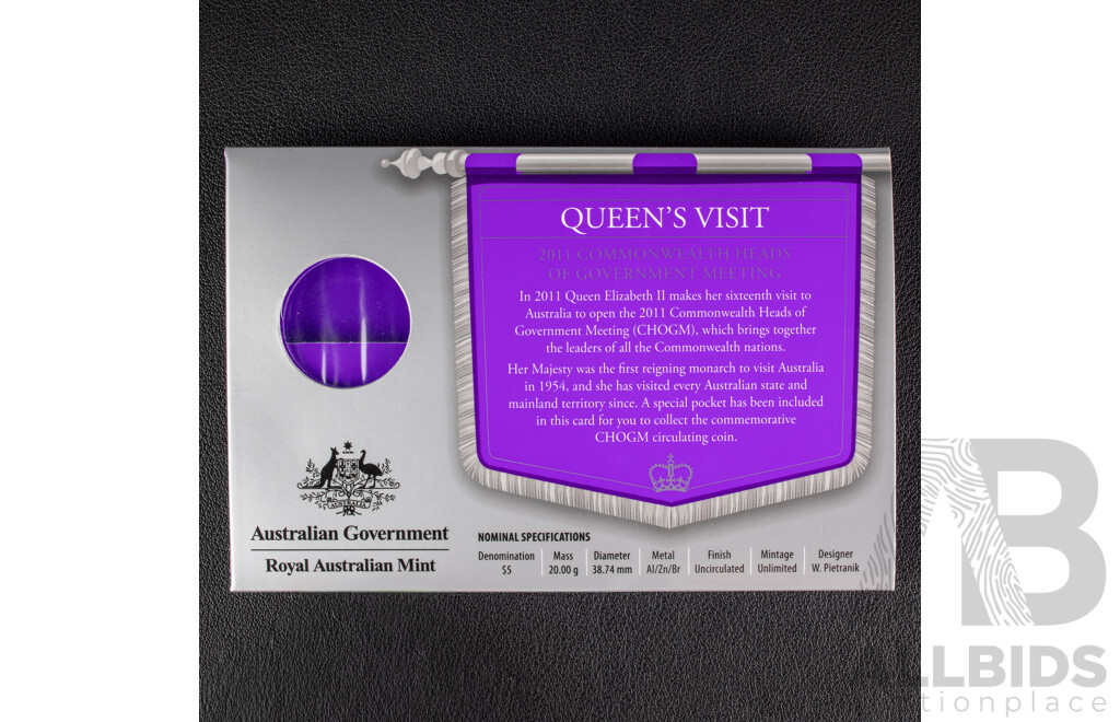 Australian RAM 2011 Five Dolar Coin, Queens Visit