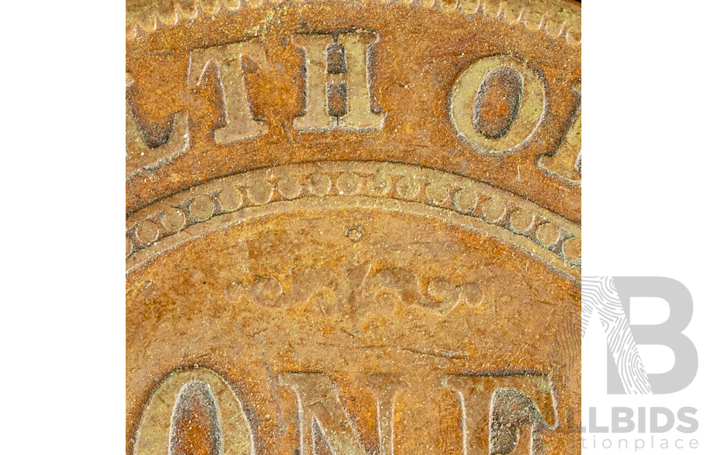 Five Australian KGV Pennies Including 1920 Double Dot, 1916I 1917I(2) 1918I