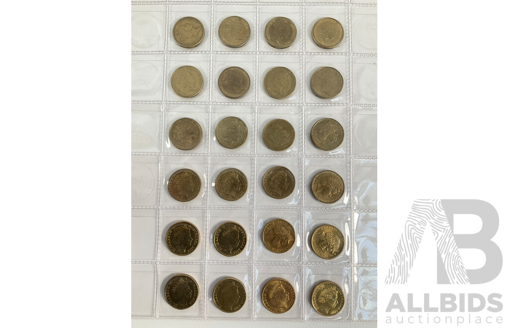 Collection of Australian Commemorative One Dollar Coins Spanning 1986 to 2011 Including International Year of Peace, Land Care, Making a Differance, Year of the Outback, Sir Henry Parkes, CHOGM, 100 Years of ANZAC and More