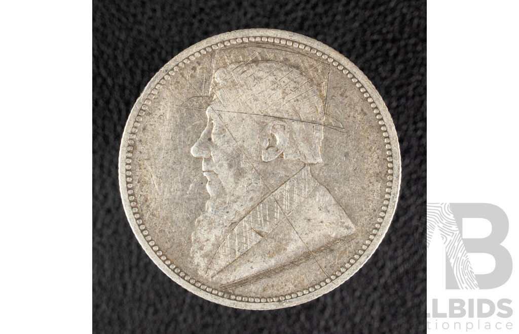 South African Republic 1894 Silver Two Shilling Coin, President Johannes Paulus Kruger .925