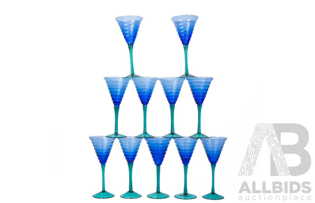 Set of 11 Long Stem Wine Goblets