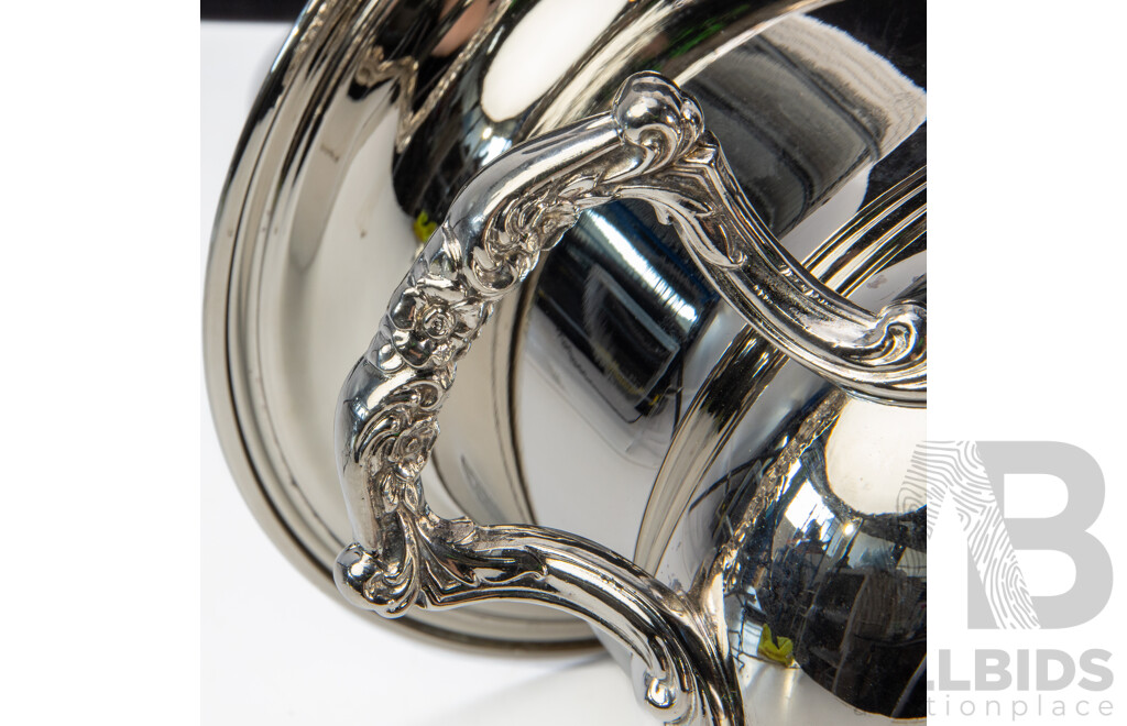 Large Silver Plate Urn with Single Tap and Champagne Bucket