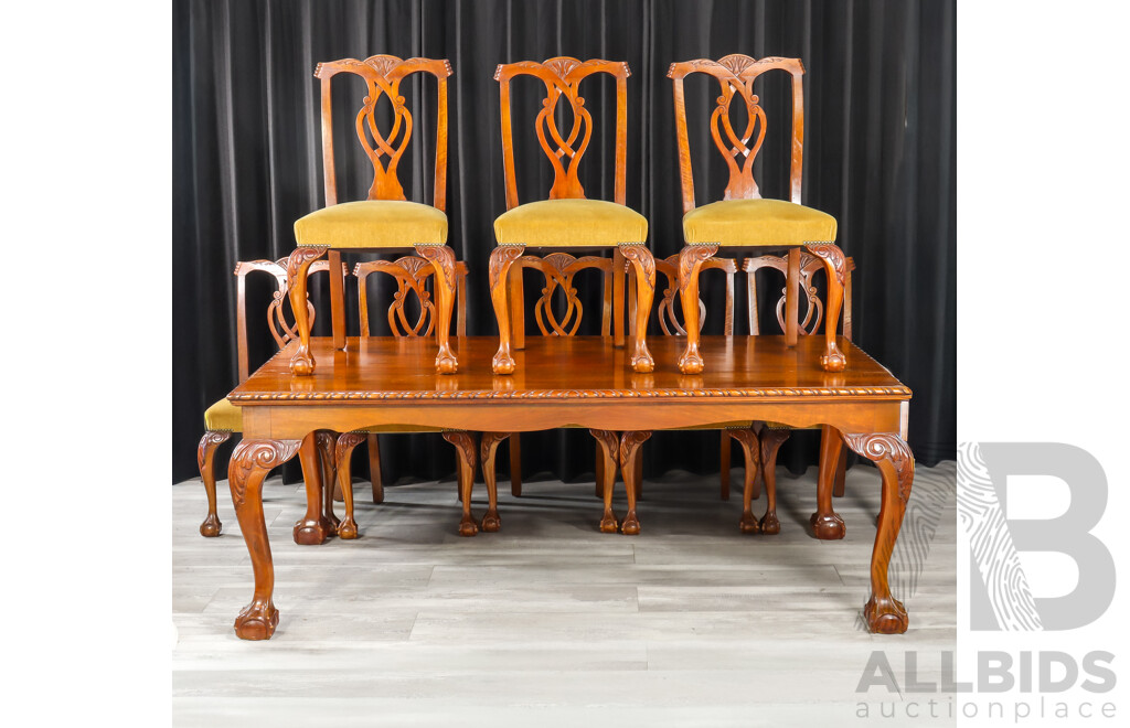 Hepplewhite Style Nine Piece Dining Setting