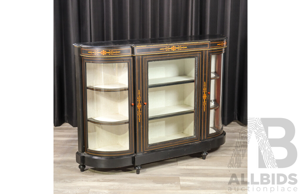 Victorian Ebonised D End Credenza