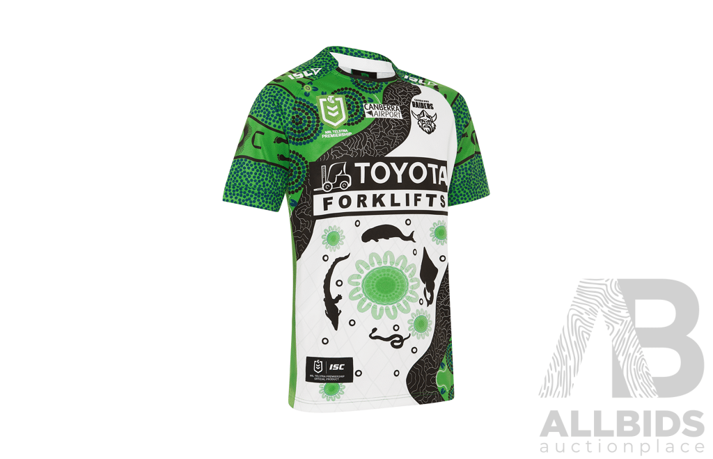 1. Kaeo Weekes - Match Worn and Signed Canberra Raiders 2025 Indigenous Jersey - Round 23 V Manly - Proceeds Towards The Raiders Foundation