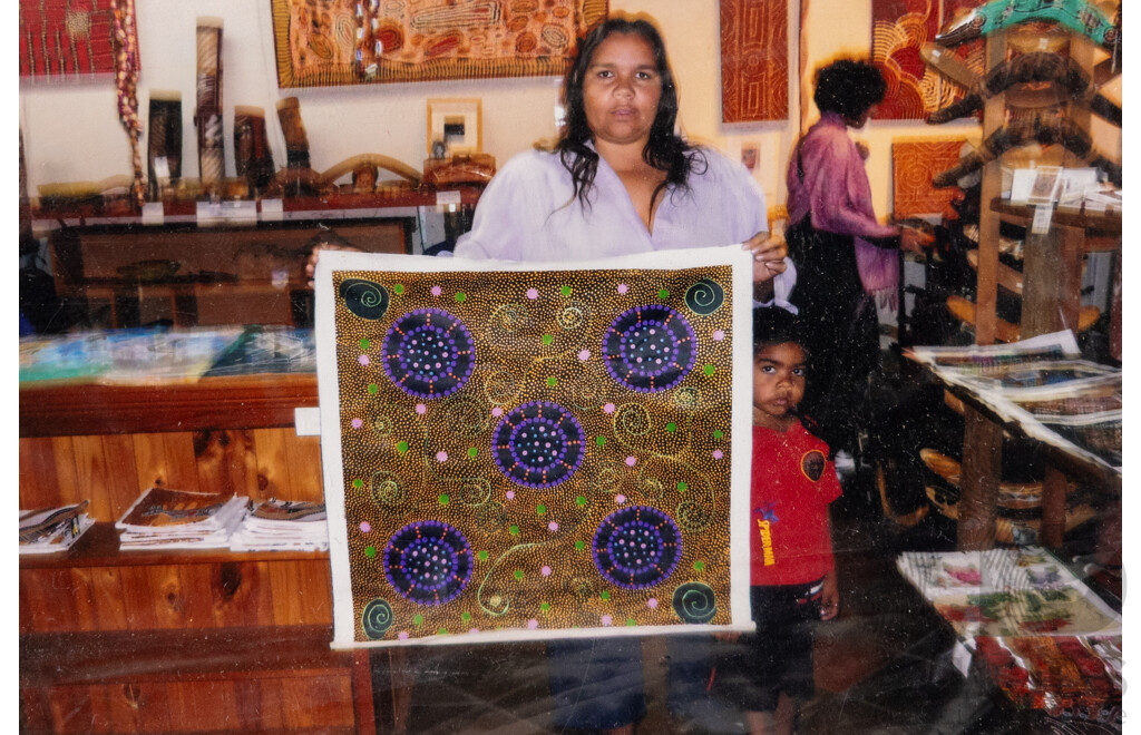 Urshula Kunoth, (20th Century, Indigenous-Australian), Water Hole and Wild Vines, Super Original Acrylic on Canvas, 71 x 74 cm