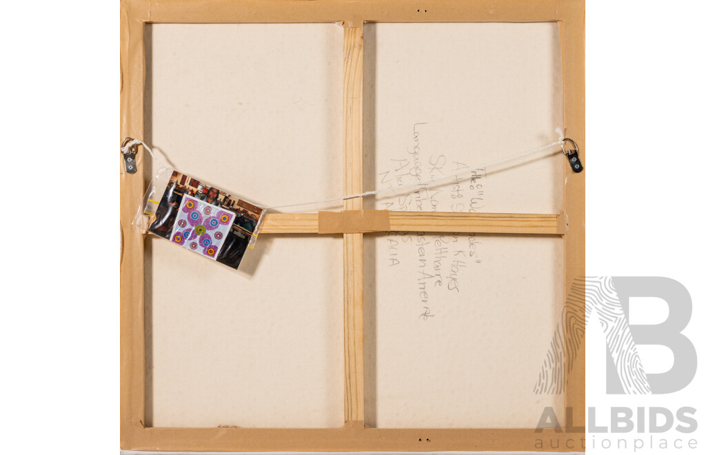 Sharon K. Hayes (20th Century, Indigenous-Australian), Waterholes, Lovely Original Acrylic on Canvas, 71 x 74 cm