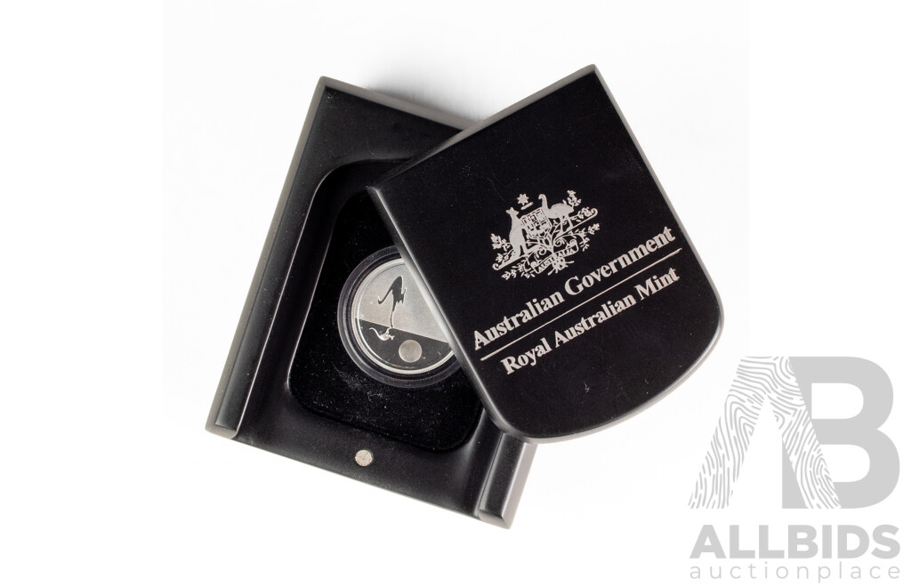 Australian RAM 2010 Silver Proof One Dollar Coin, Kangaroo at Sunset .999