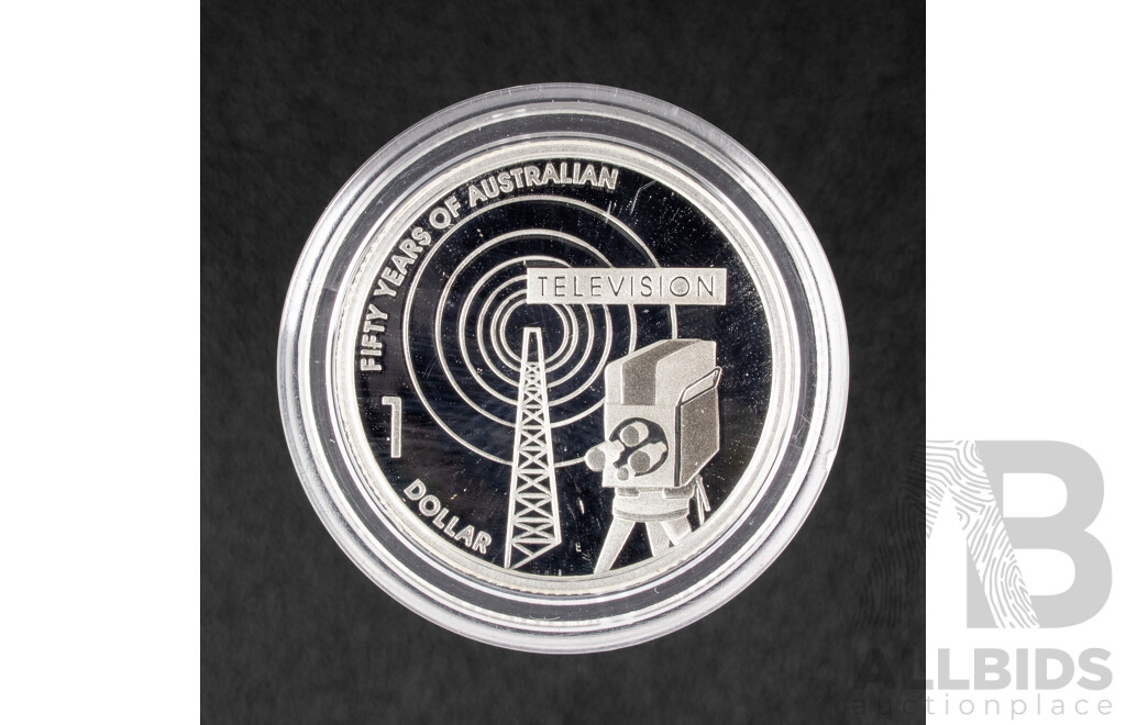 Australian RAM 2006 Silver One Dollar Coin, Fifty Years of Australian Television .999