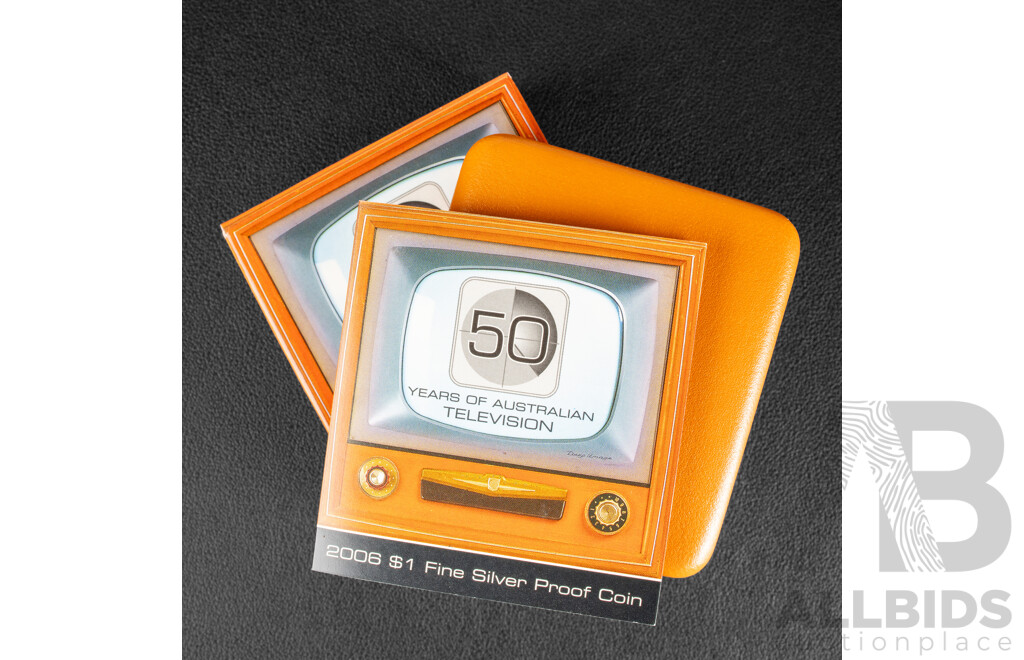 Australian RAM 2006 Silver One Dollar Coin, Fifty Years of Australian Television .999