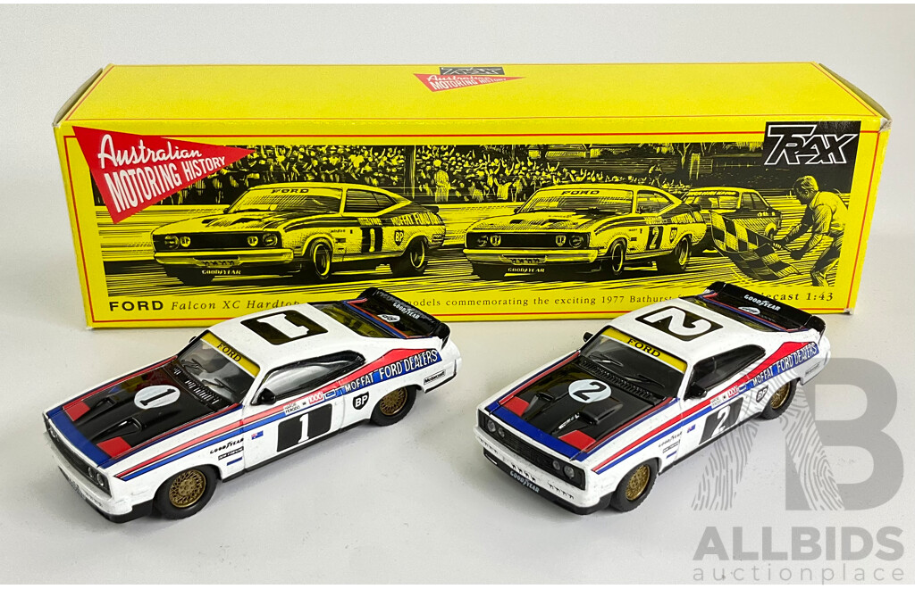 Trax Diecast 1977 XC Ford Falcons Commemorative Bathurst Finish, Allan Moffat and Colin Bond - 1:43 Scale