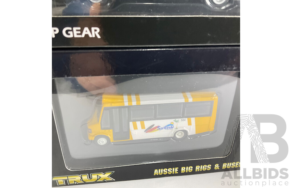 Trux Diecast Mercedes Minibus Pacific Fair and Leyland Atlantean Double Coach Melbourne After Dark  - 1:76 Scale