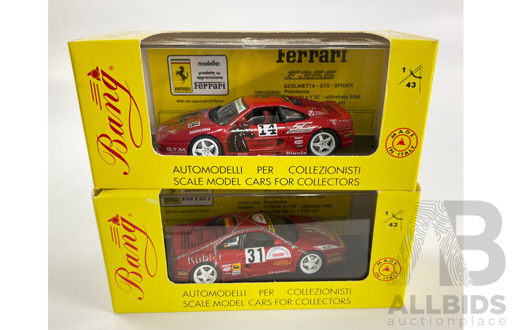 Two Bang Diecast Ferrari F355 GTS Spiders - 1:43 Scale