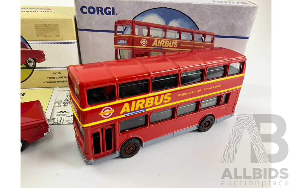 Corgi Classics Diecast Ford Cortina London Transport and Metrobus Airbus - Includes COA
