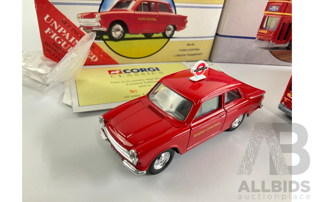 Corgi Classics Diecast Ford Cortina London Transport and Metrobus Airbus - Includes COA