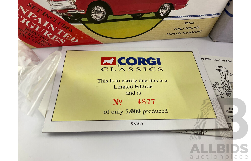 Corgi Classics Diecast Ford Cortina London Transport and Metrobus Airbus - Includes COA