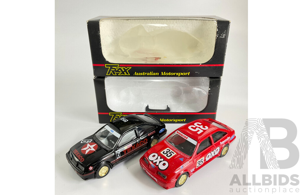 Two Trax Diecast 1987 Ford Sierra Cosworths OXO and Texaco  - 1:43 Scale