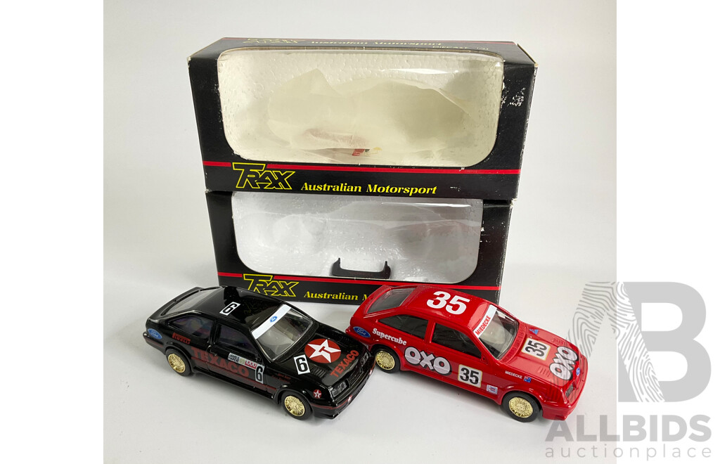 Two Trax Diecast 1987 Ford Sierra Cosworths OXO and Texaco  - 1:43 Scale
