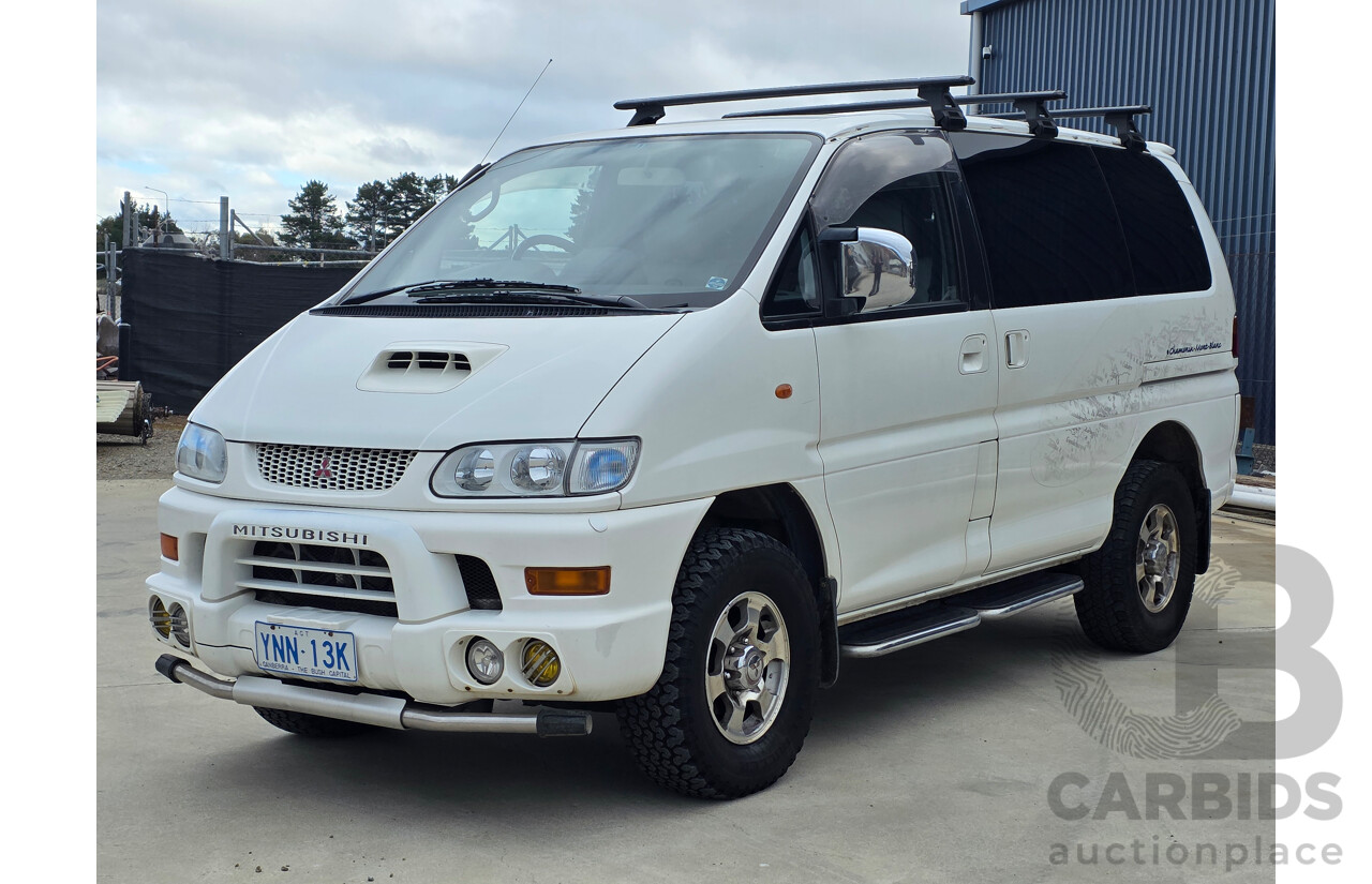 3/2000 Mitsubishi Delica Chamonix (4x4) 4d Van White Turbo Diesel 2.8L