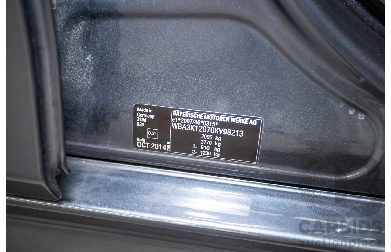 04/2015 BMW 318d M-Sport Touring F31 MY15 4D Wagon Mineral Grey Metallic Turbo 2.0L Diesel