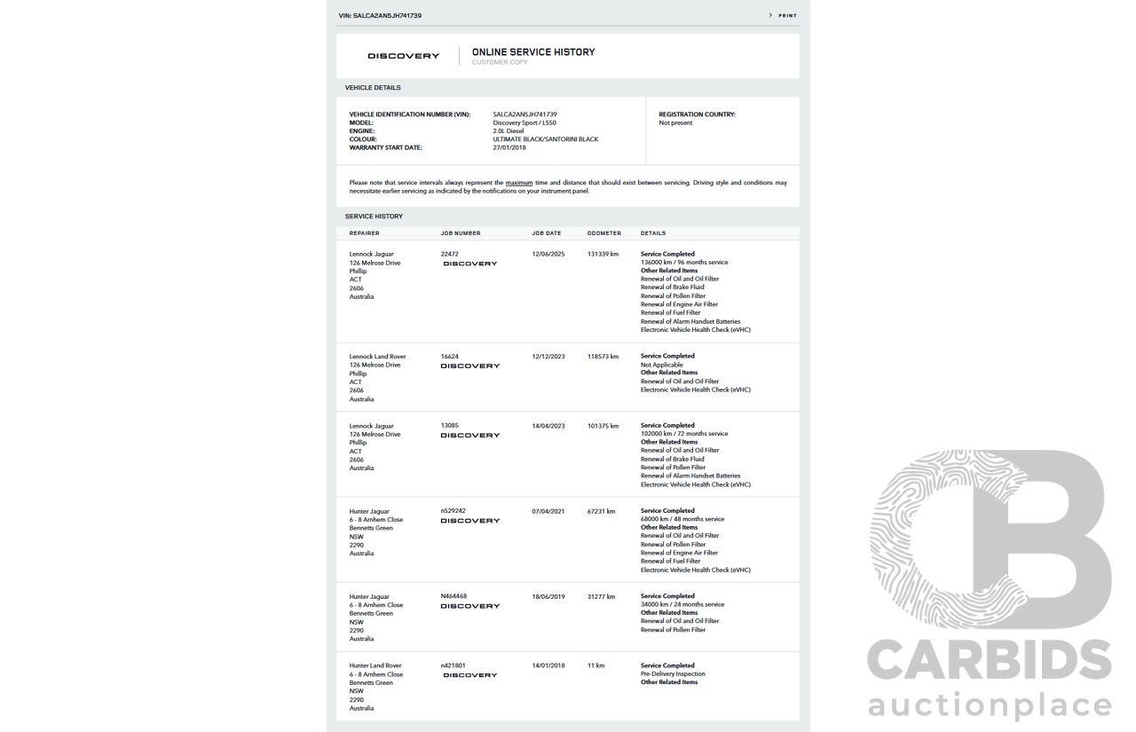 1/2018 Land Rover Discovery Sport TD4 SE (AWD) LC MY18 4d Wagon Santorini Black Turbo Diesel 2.0L