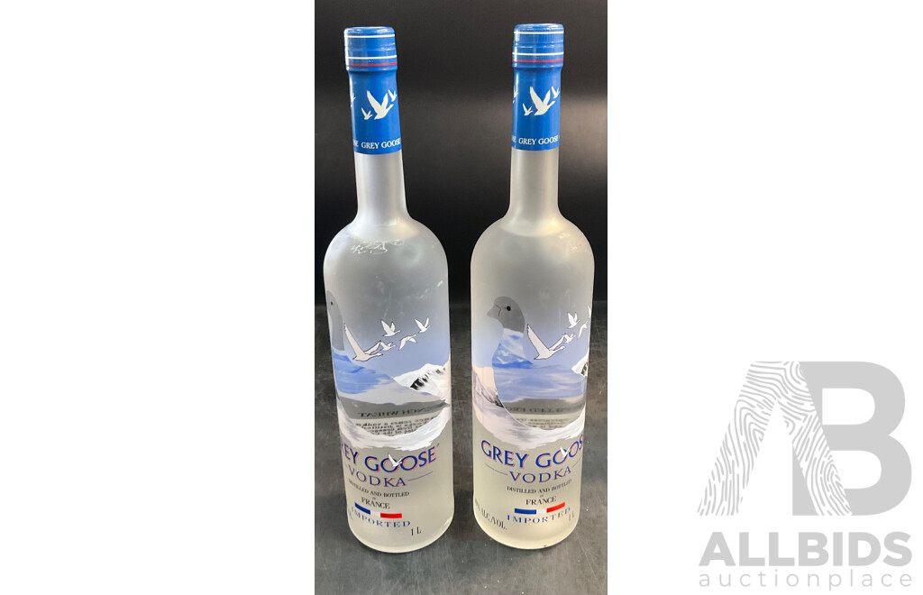 Grey Goose Vodka 1L X2 & Hard Rated Cans 375mL X4