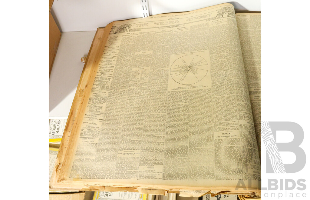 Three Vintage Bound Sydney Morning Herald Newspaper Archives Including January 1905, November 1908, November 1911