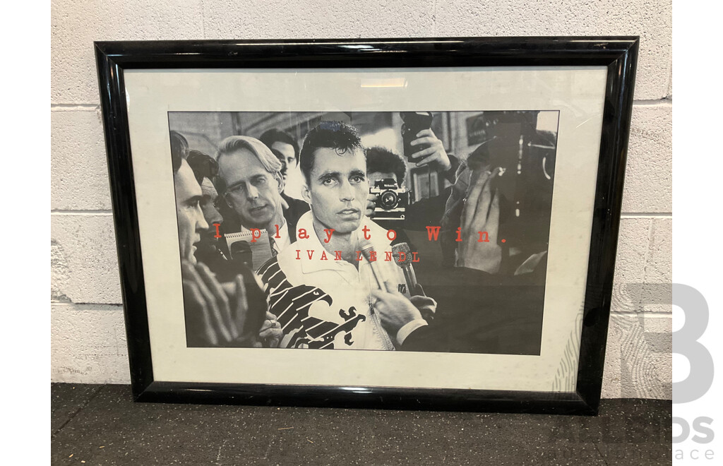 Framed Photo of IVAN LENDL, 71 X 94 Cm (frame)