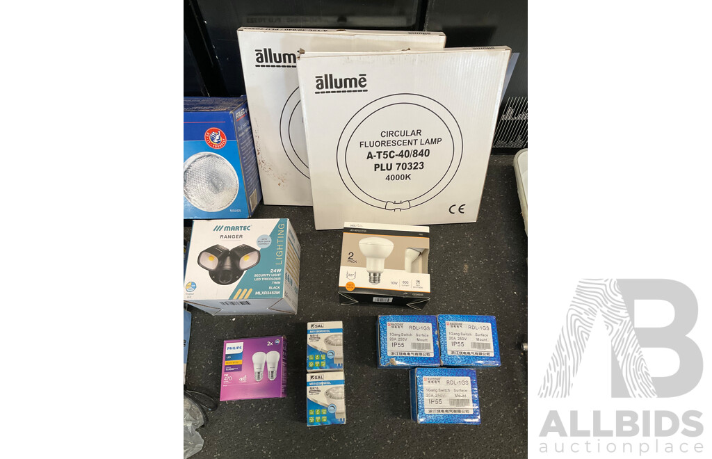 Assorted Lighting Products - LEDVANCE, ALLUME, ARLEC, PHILIPS, BRILLIANT SMART and More - Lot of 22