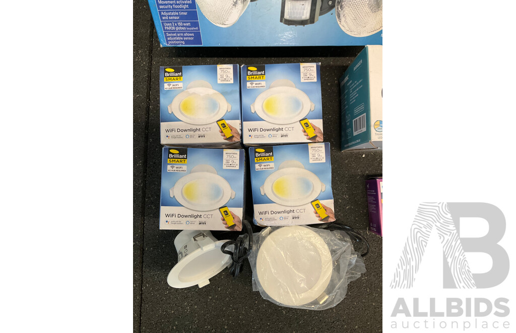 Assorted Lighting Products - LEDVANCE, ALLUME, ARLEC, PHILIPS, BRILLIANT SMART and More - Lot of 22