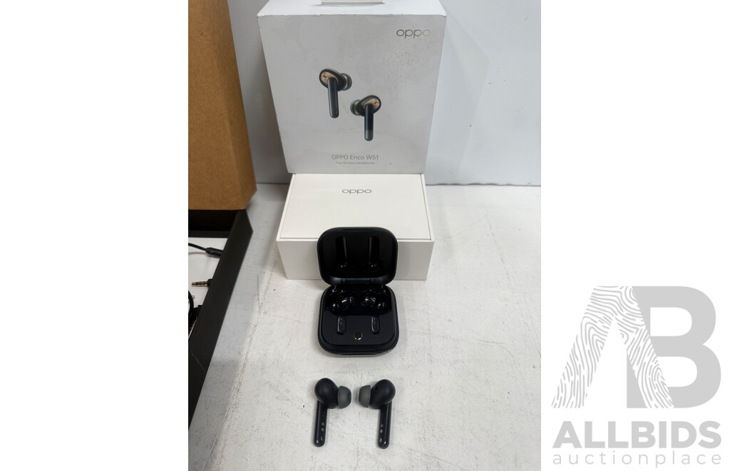 Sonus Faber Pryma Wired Head Phones + Oppo Enco W51 Wireless Headphones + Jabre Wireless Headphones