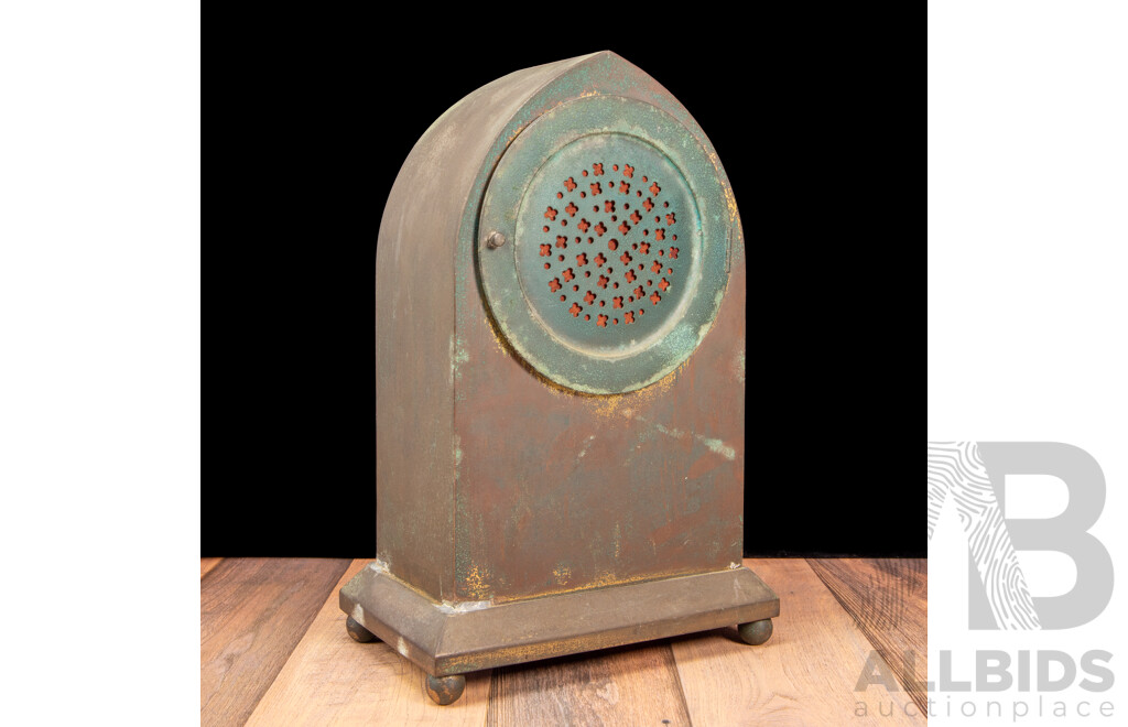 Art Deco Mantle Clock on Brass Housing