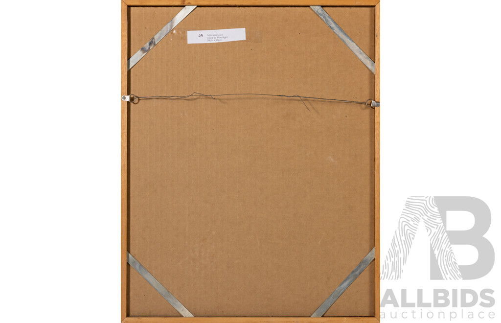 Signed Indistinctly, (20th Century), Cows by Moonlight, Wonderful Original Mixed Media Paper Collage, 53 x 43 cm (frame)