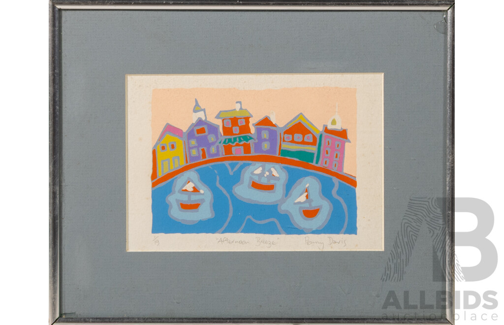 Penny Davis, (20th Century, Australian, 1953-), in The Garden, Tea Time & Afternoon Breeze, Lovely Trio of Signed & Editioned Original Screenprints, 21 x 26 cm & 26 x 21 cm (frames) (3)