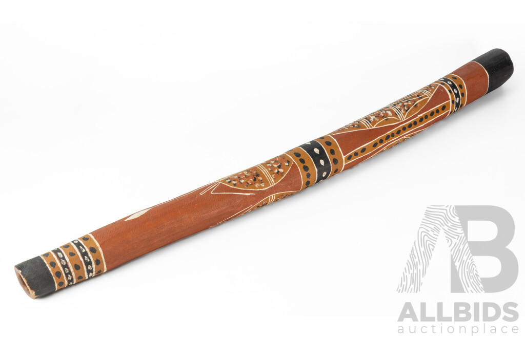 Artist Unknown (20th Century, Indigenous-Australian), Hand Painted Vintage Didgeridoo, Natural Pigments on Wood - 103 cm (approximate length)