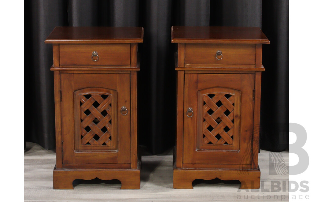 Pair of Reproduction Mahogany Bedside Cabinets