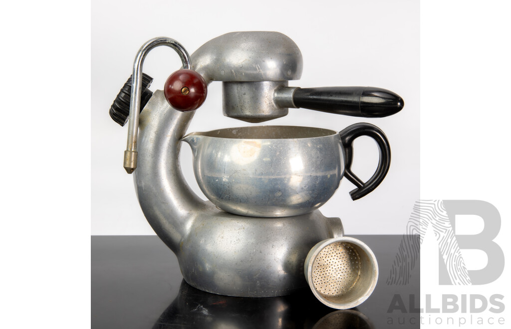 Mid Century Italian Atomic Brevetti Giordano Robbiati Milano Coffee Machine with Jug, Basket and Two Filters