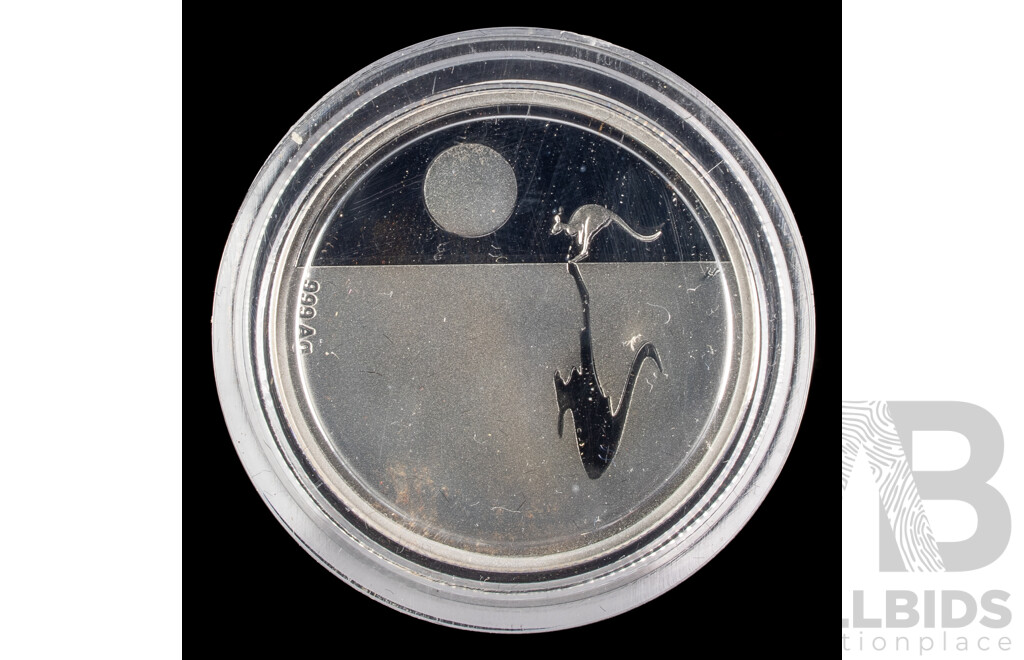 Australian RAM 2014 Silver Proof One Dollar Coin, Kangaroo at Sunet .999