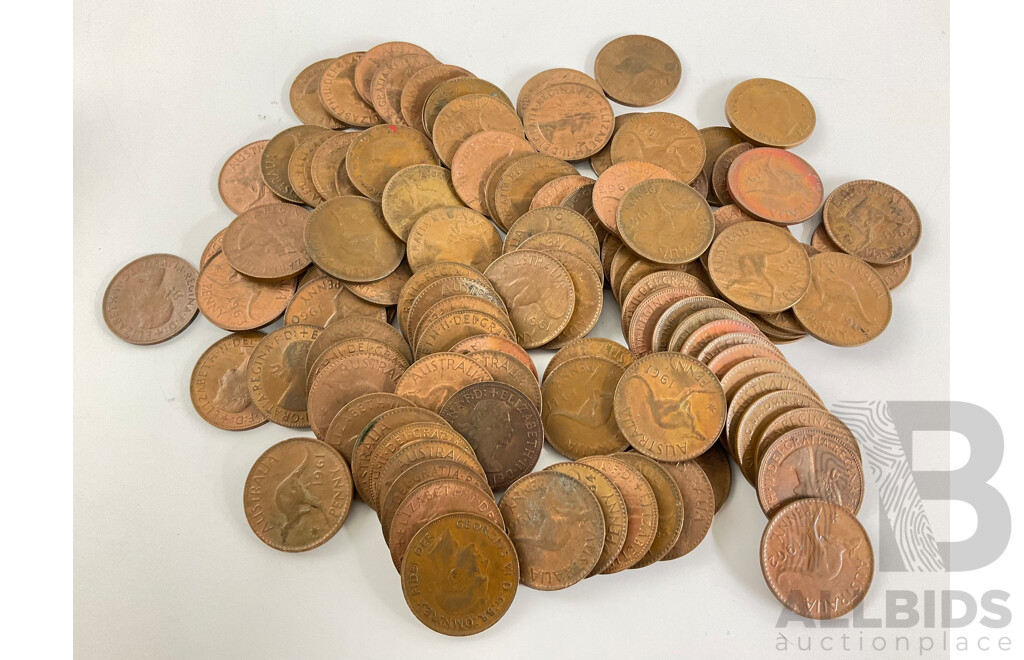 Collection of Australian KGVI and QE2 Pennies Examples Spanning 1942 to 1964