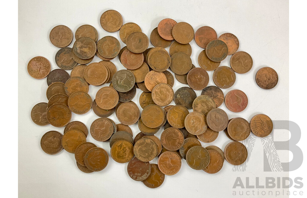 Collection of Australian KGVI/QE2 Half Pennies, Examples Spanning 1943 to 1959